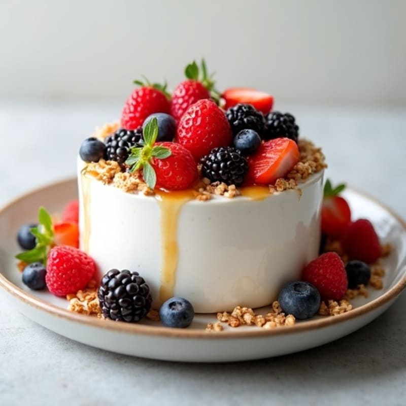 Creamy Greek Yogurt with Fresh Berries and Crunchy Granola