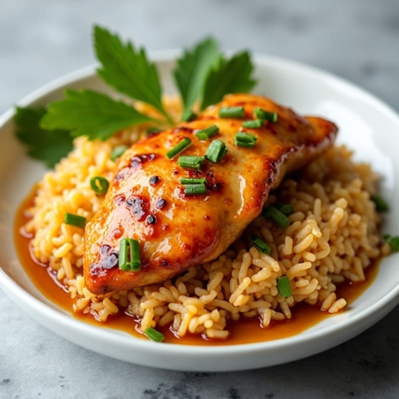 Honey-Garlic Glazed Chicken with Ginger Rice