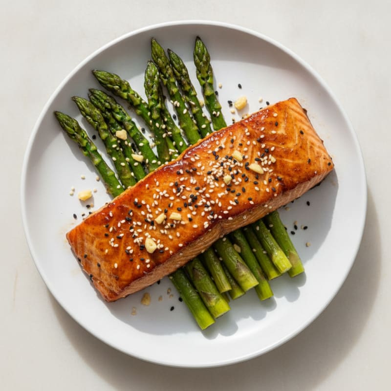 Teriyaki Glazed Salmon with Roasted Asparagus