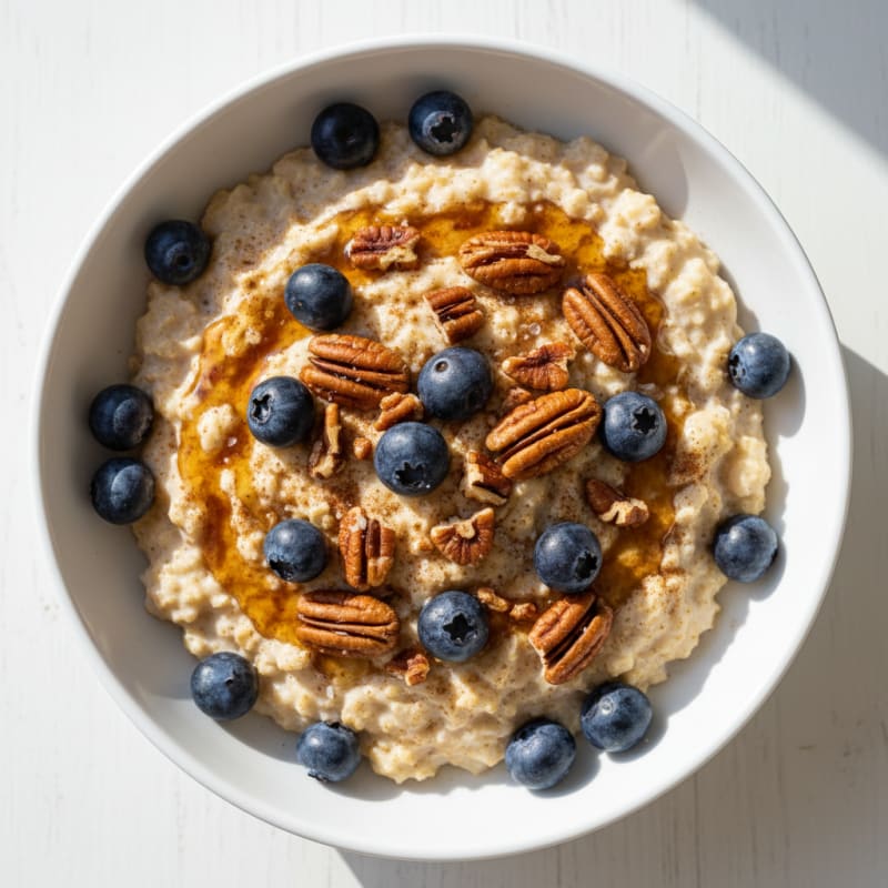 Maple Pecan Oatmeal with Berries