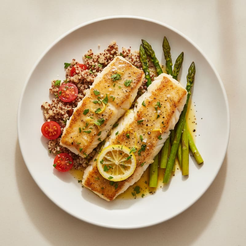Baked Cod with Lemon-Herb Sauce