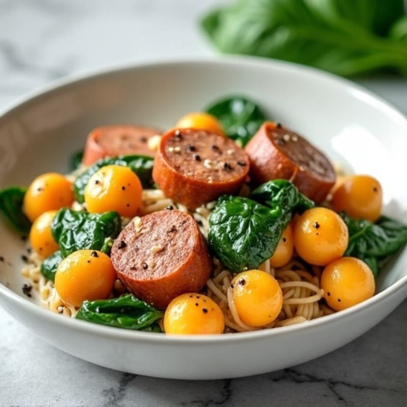 Creamy Sweet Potato Gnocchi with Chicken Sausage and Fresh Spinach