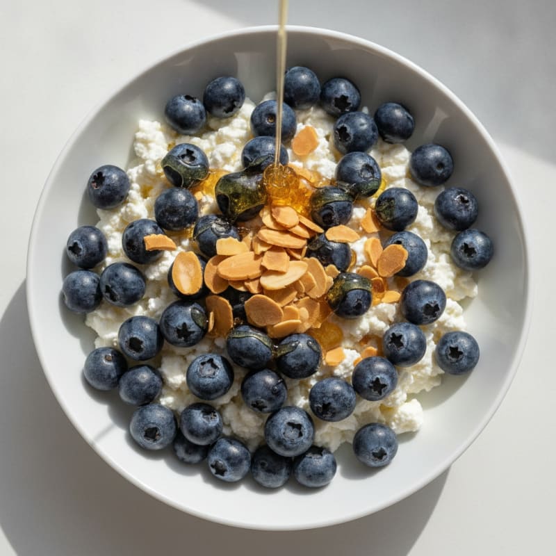 Cottage Cheese Berry Bowl with Almonds