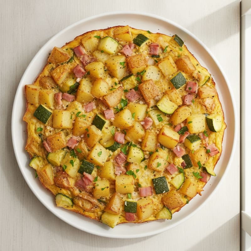 Roasted Potato Ham Zucchini Bake