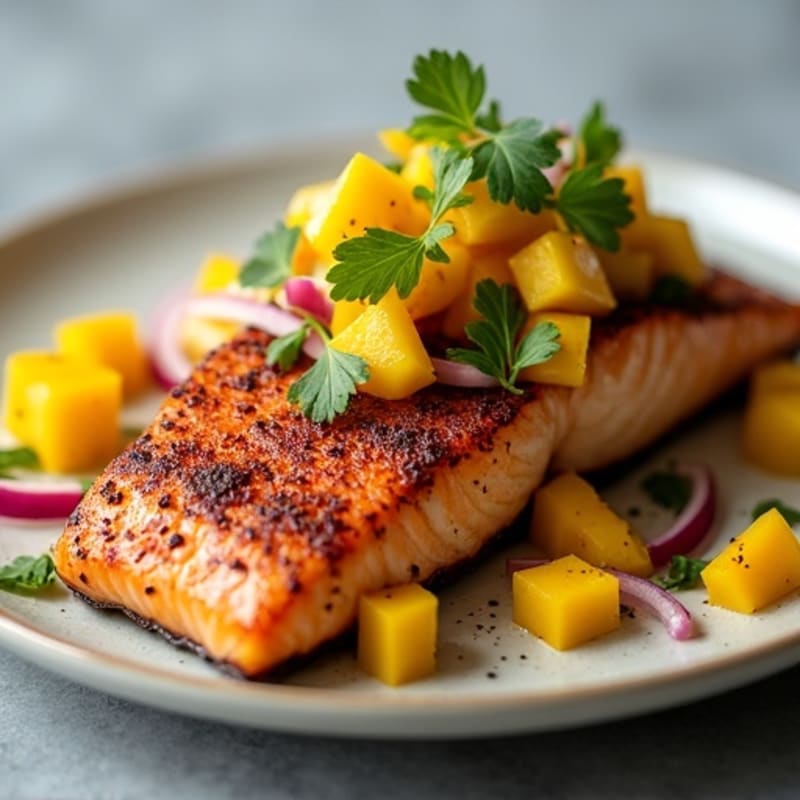 Spicy Blackened Salmon with Fresh Mango Salsa