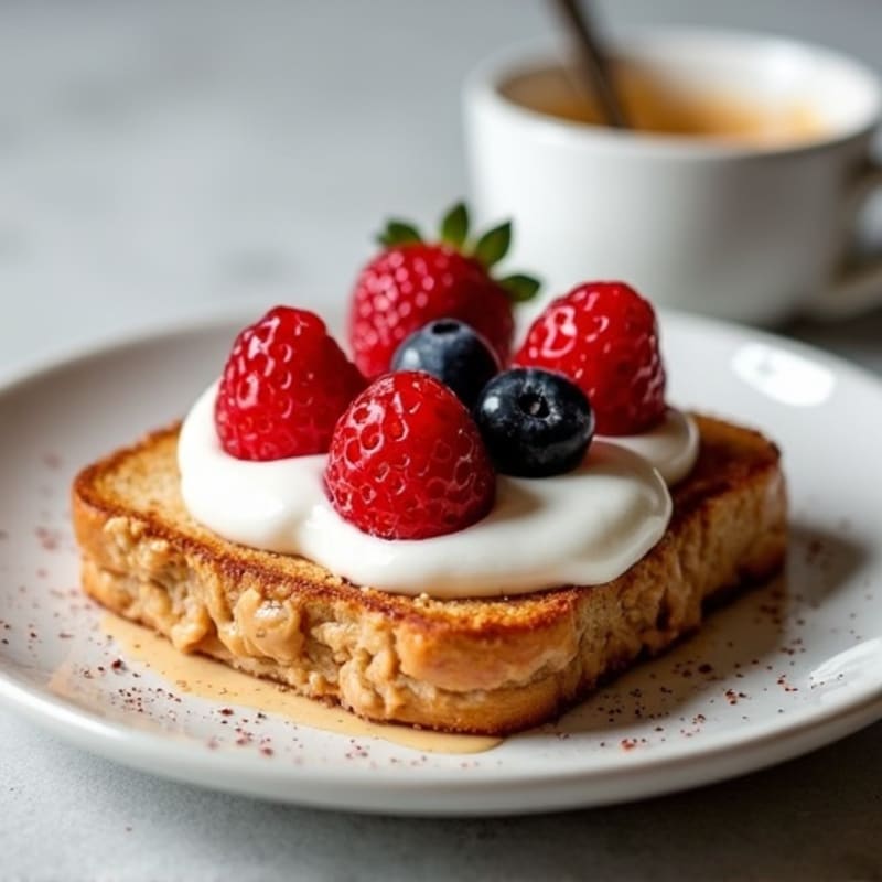 Crispy Baked Peanut Butter and Fresh Berry Toast