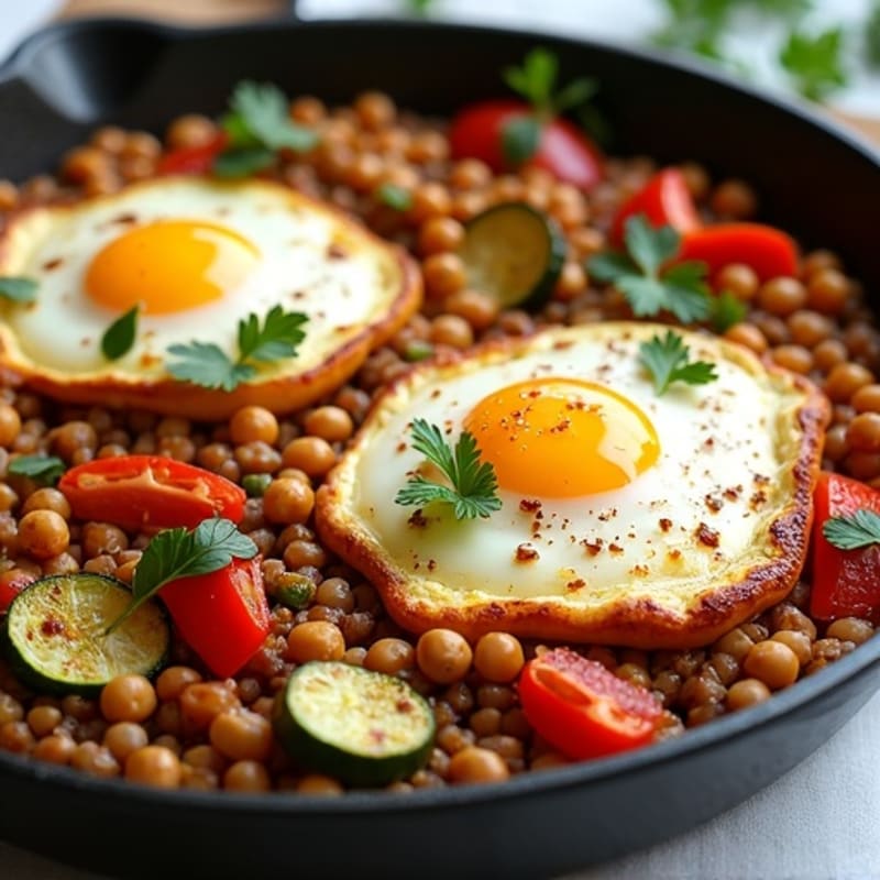 Sheet Pan Roasted Vegetables with Baked Eggs