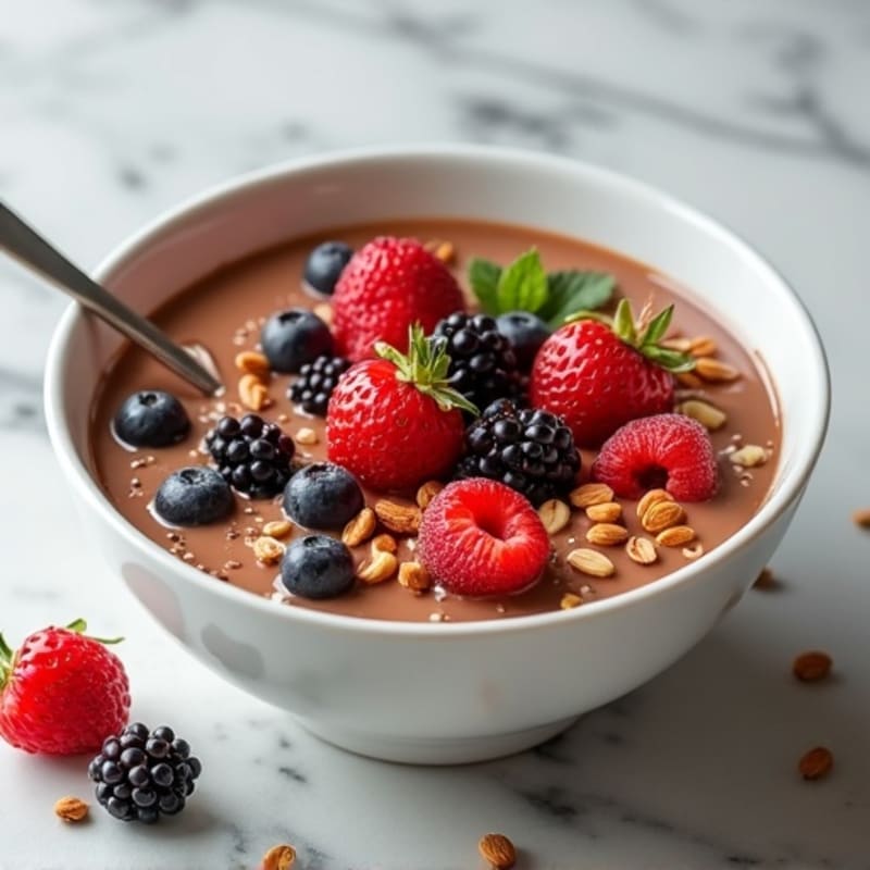 Creamy Chocolate Almond Berry Protein Bowl