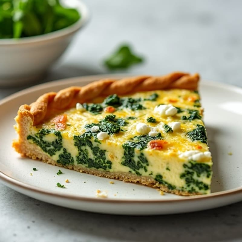 Protein-Packed Spinach and Feta Crustless Quiche