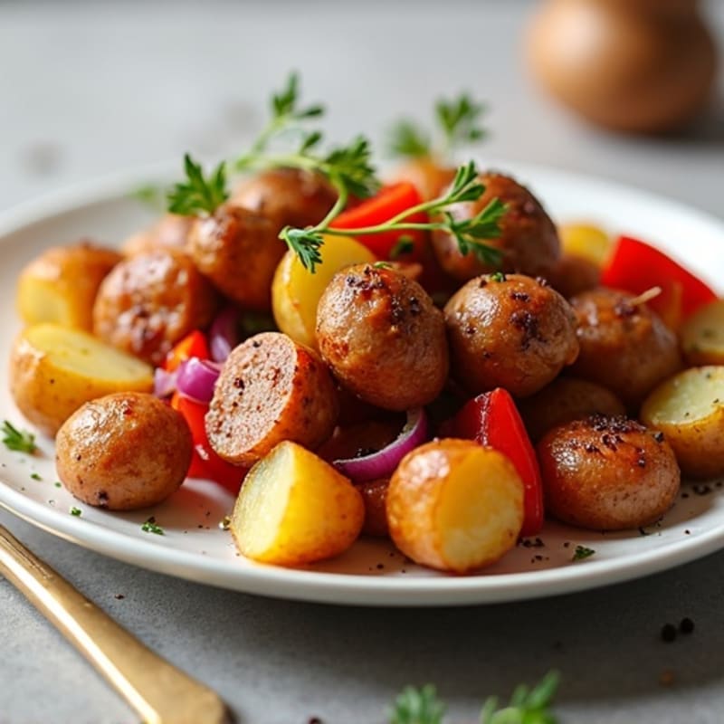 Crispy Roasted Turkey Sausage and Potato Bake