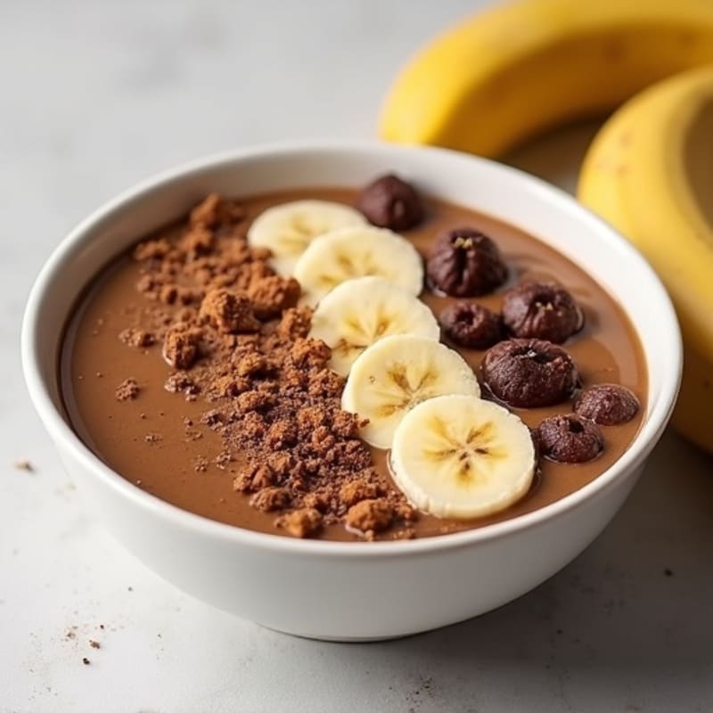 Creamy Coffee Cocoa Protein Smoothie Bowl