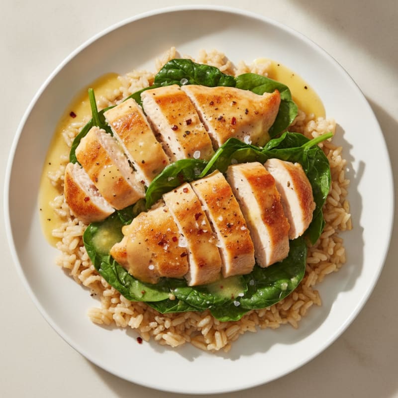 Chicken and Spinach Rice Bowl