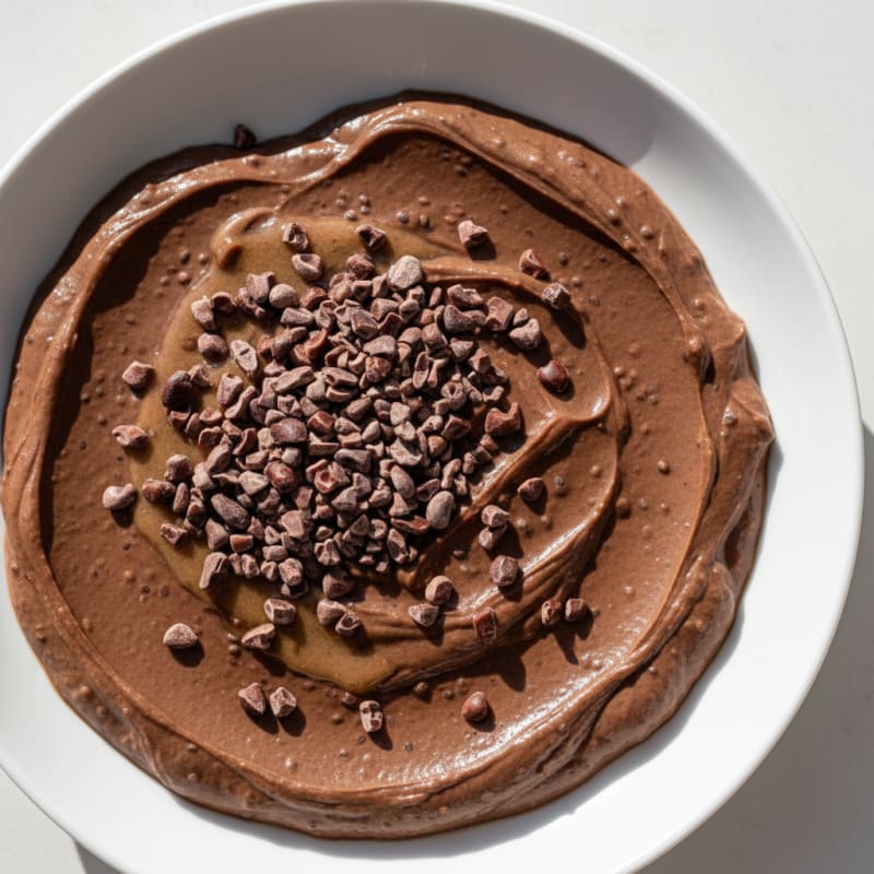 Silky Chocolate Protein Pudding with Chia Seeds