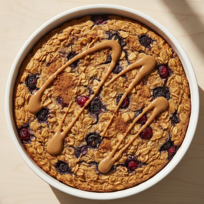 Berry Nut Butter Baked Oatmeal