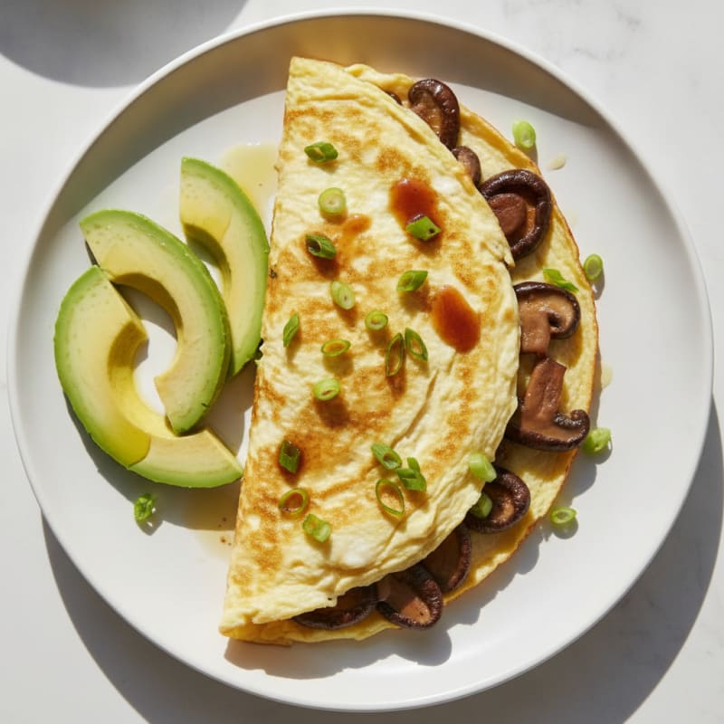 Silky Egg White Omelet with Fresh Herbs and Sautéed Mushrooms