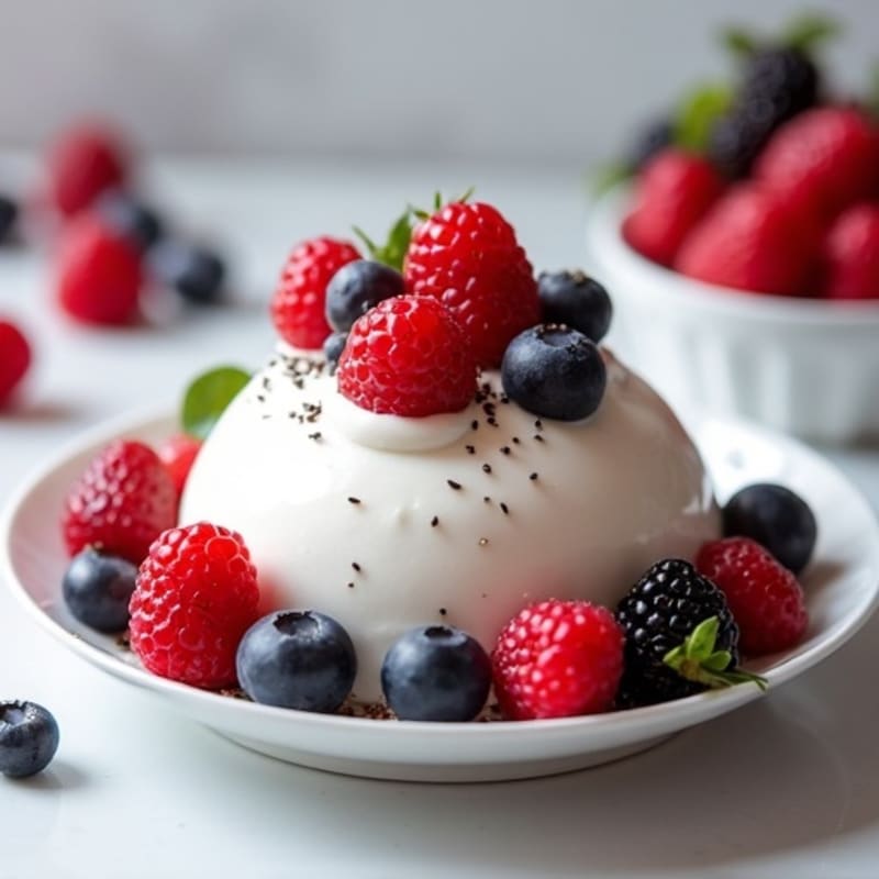 Silky Greek Yogurt Protein Mousse with Berries