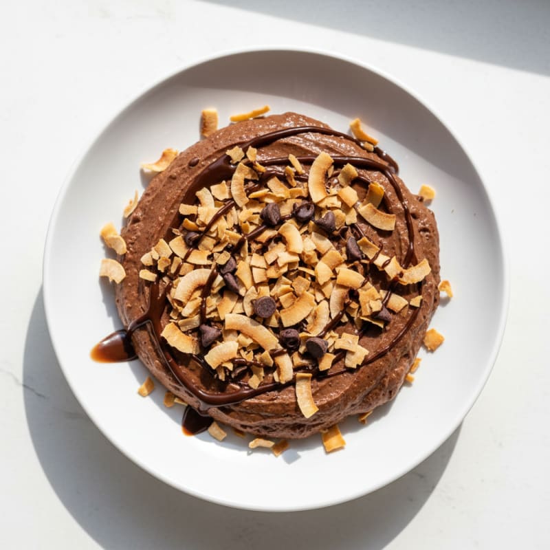 Silky Chocolate Protein Pudding with Toasted Coconut