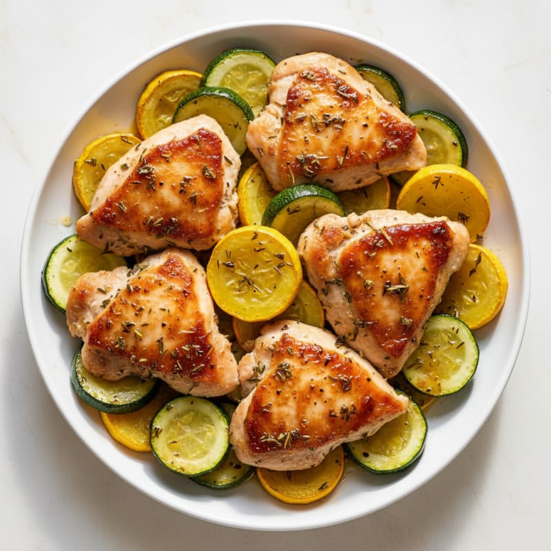 Herb-Roasted Chicken Thighs with Summer Squash