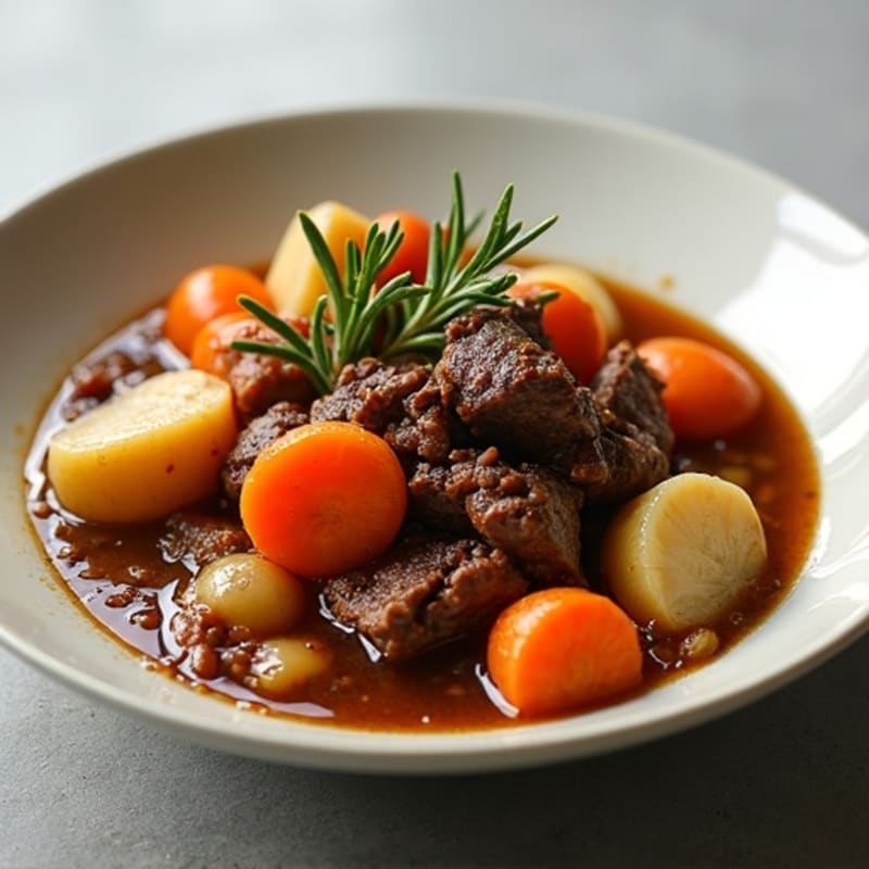 Garlic-Herb Braised Beef Pot Roast with Root Vegetables