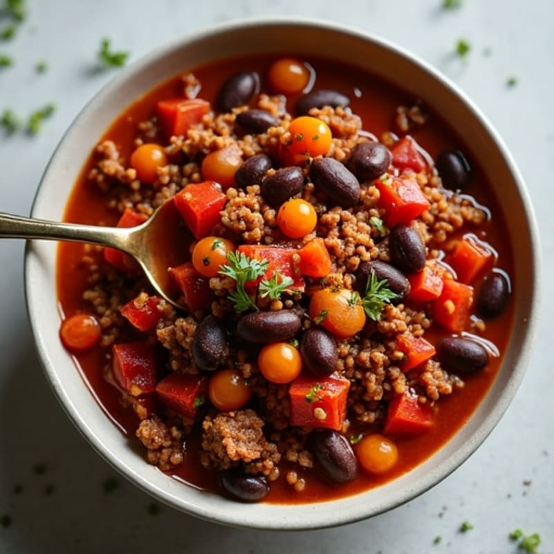 Hearty Black Bean and Ground Beef Chili