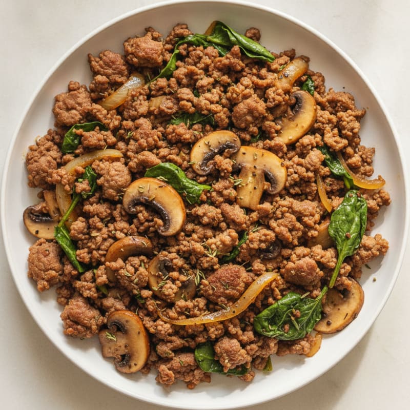 Savory Ground Beef and Mushroom Skillet