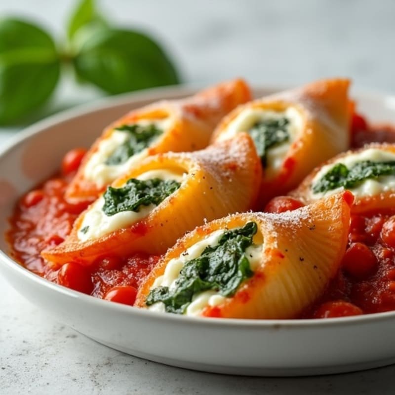 Healthy Baked Spinach Ricotta Stuffed Shells
