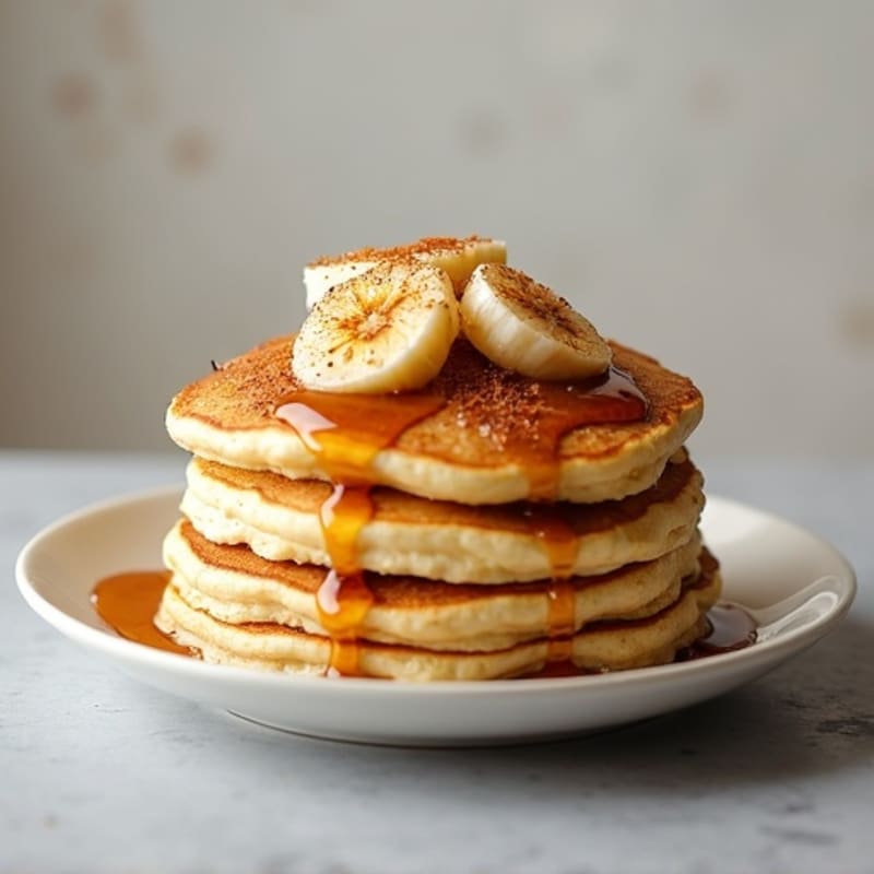 Fluffy Protein Pancakes with Warm Spiced Bananas