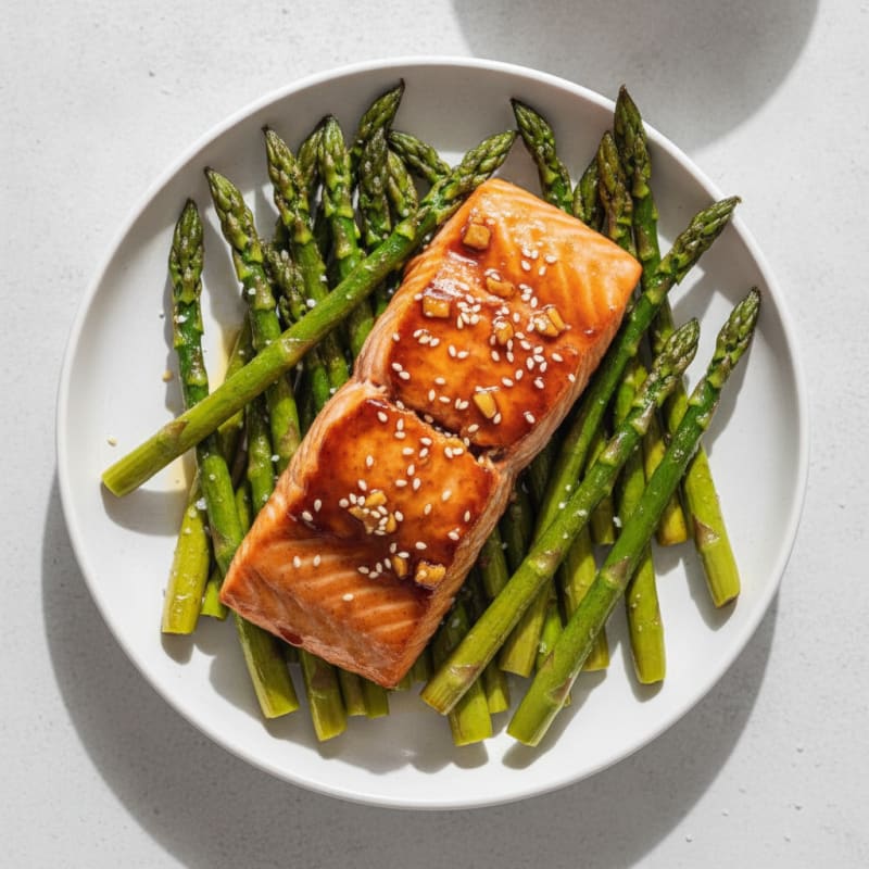 Teriyaki Glazed Salmon with Roasted Asparagus