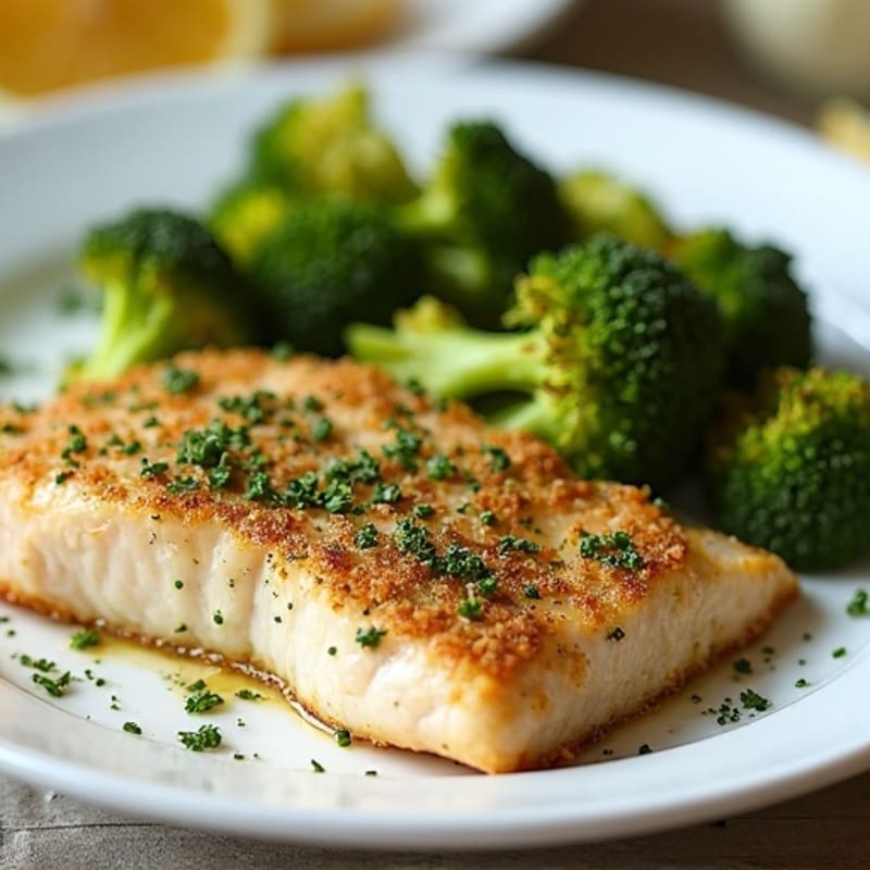 Lemon-Herb Crusted Tuna with Garlicky Roasted Broccoli