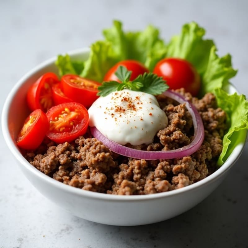 Seasoned Ground Beef Bowl with Special Sauce
