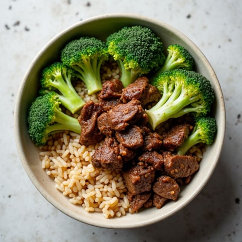 Lean Beef and Crispy Broccoli Rice Bowl