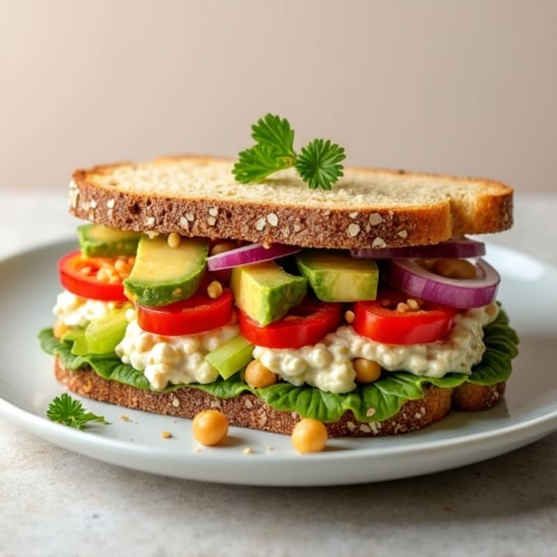 Creamy Chickpea Salad Sandwich with Crunchy Veggies