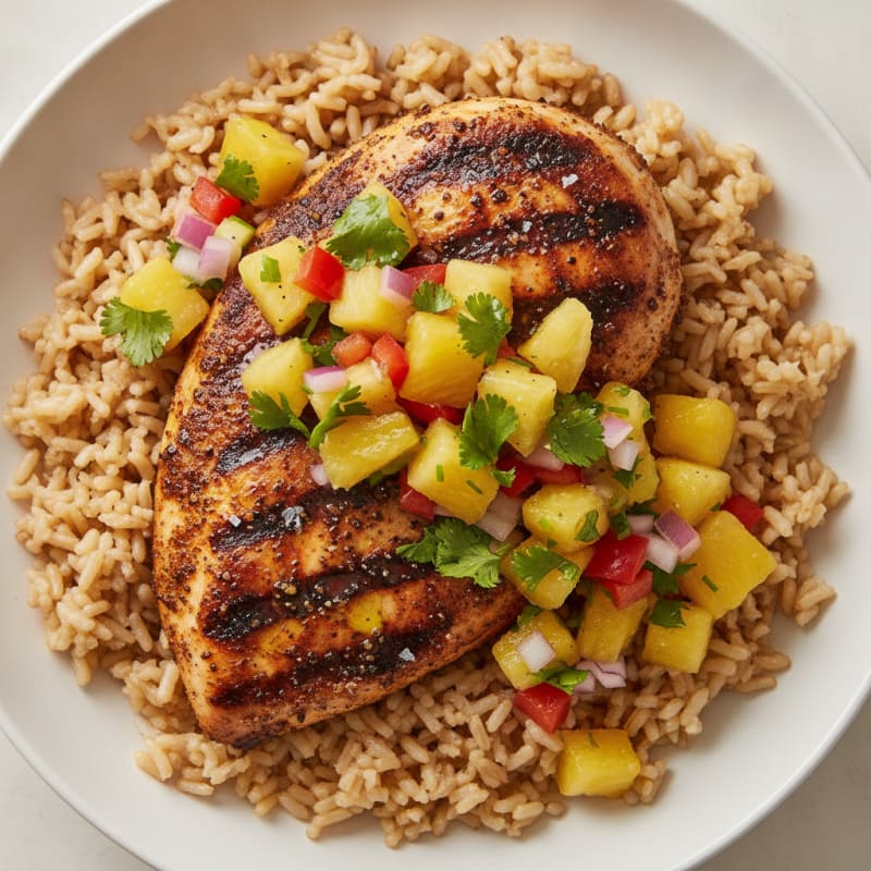 Jerk Chicken with Pineapple Salsa