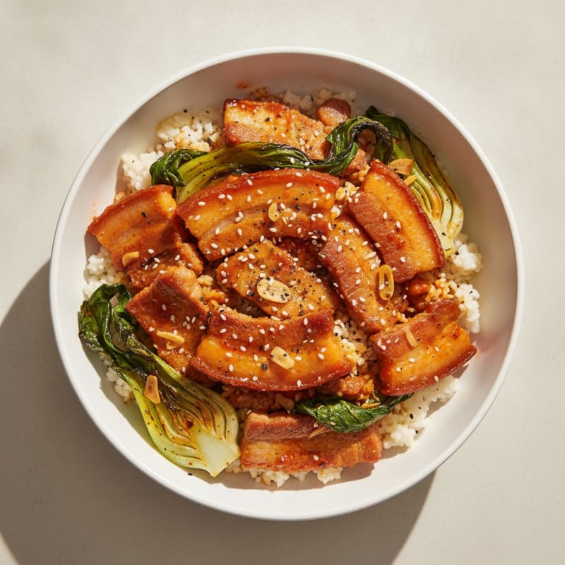 Spicy Gochujang Pork Belly Bowl