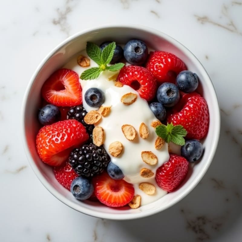 Protein-Rich Greek Yogurt Bowl with Fresh Berries and Toasted Nuts