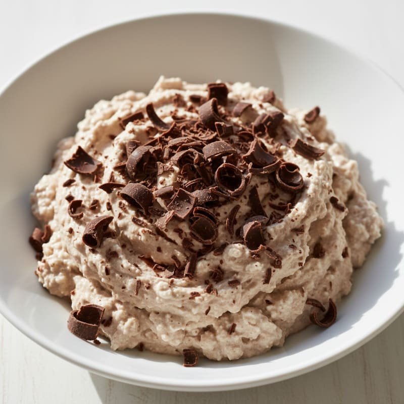 Creamy Cottage Cheese Protein Mousse with Dark Chocolate Shavings