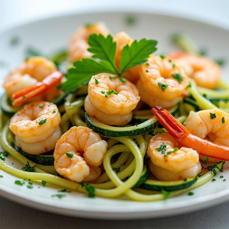 Lemon-Garlic Butter Shrimp with Herb Zucchini Noodles