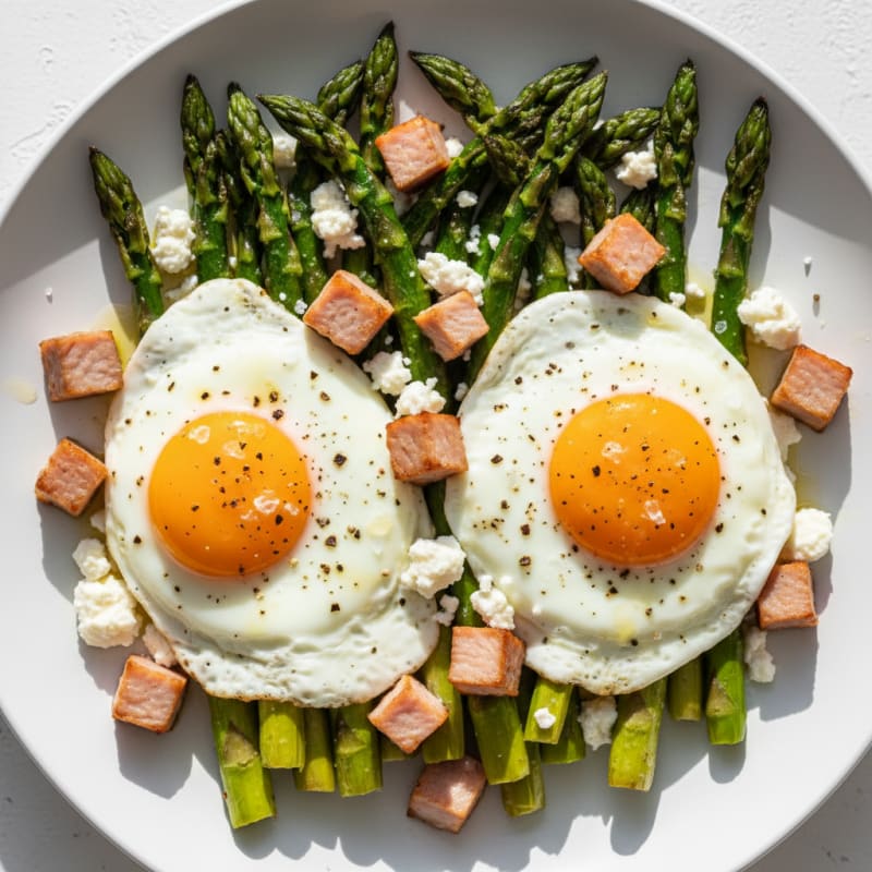 Baked Eggs with Roasted Asparagus