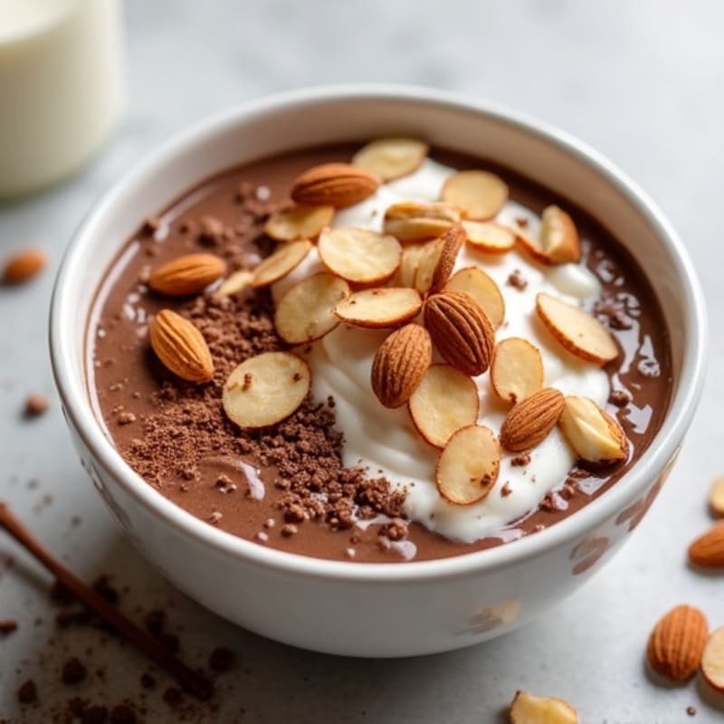 Chocolate Protein Power Bowl with Crunchy Almonds and Creamy Vanilla Protein Fluff