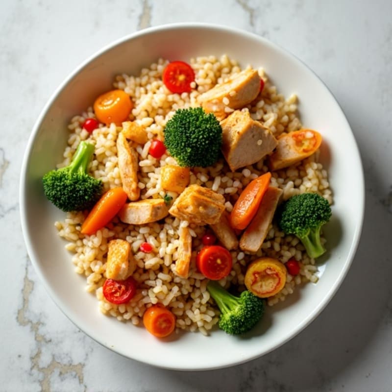 Savory Chicken and Vegetable Brown Rice Stir-Fry