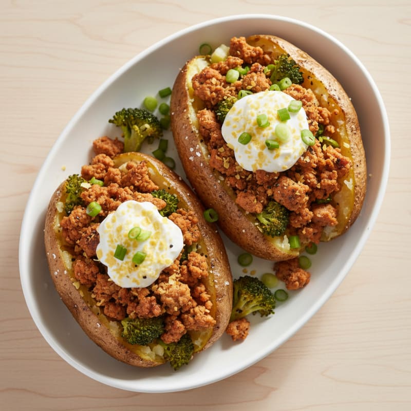 Loaded Baked Potatoes with Savory Toppings