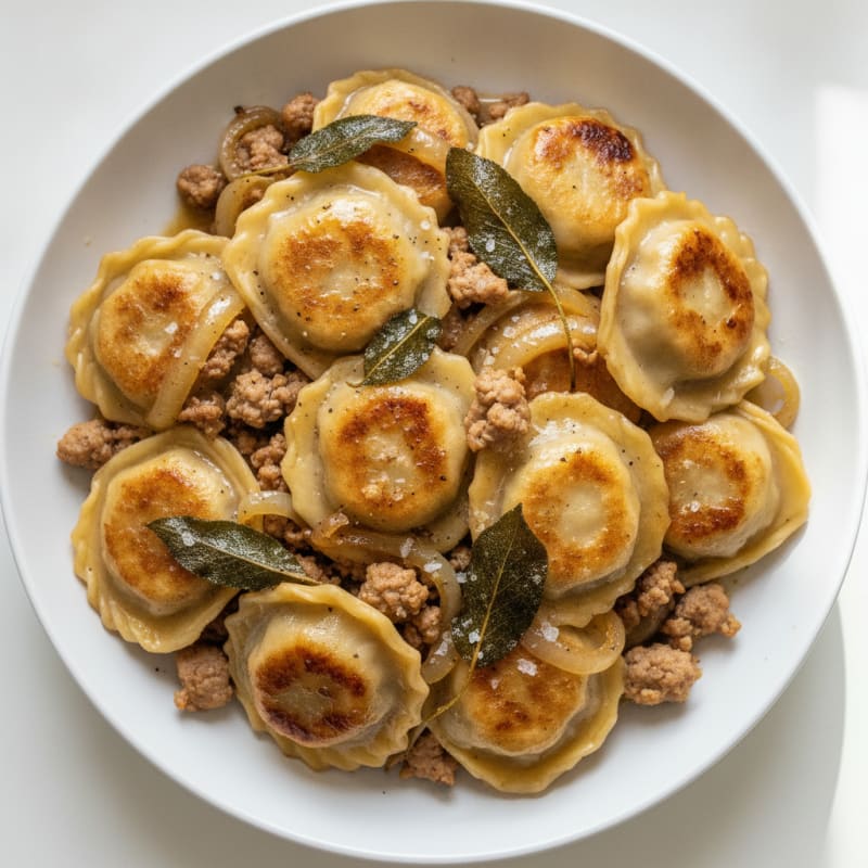 Maultaschen with Caramelized Onions and Sage