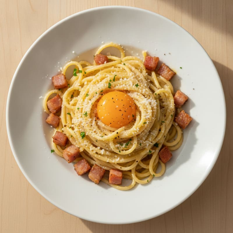 Classic Carbonara with Pancetta and Egg Yolk