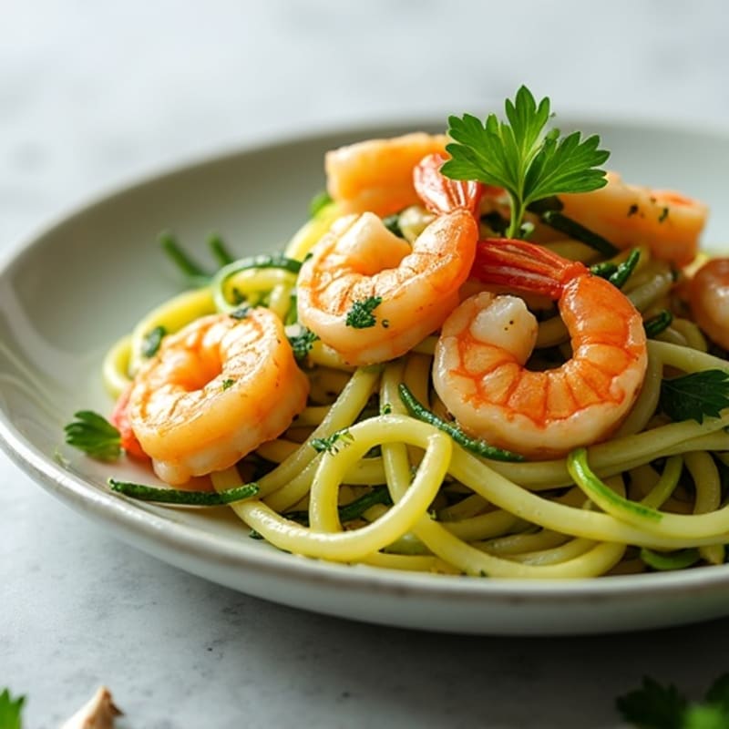 Lemon-Garlic Butter Shrimp with Herb Zucchini Noodles