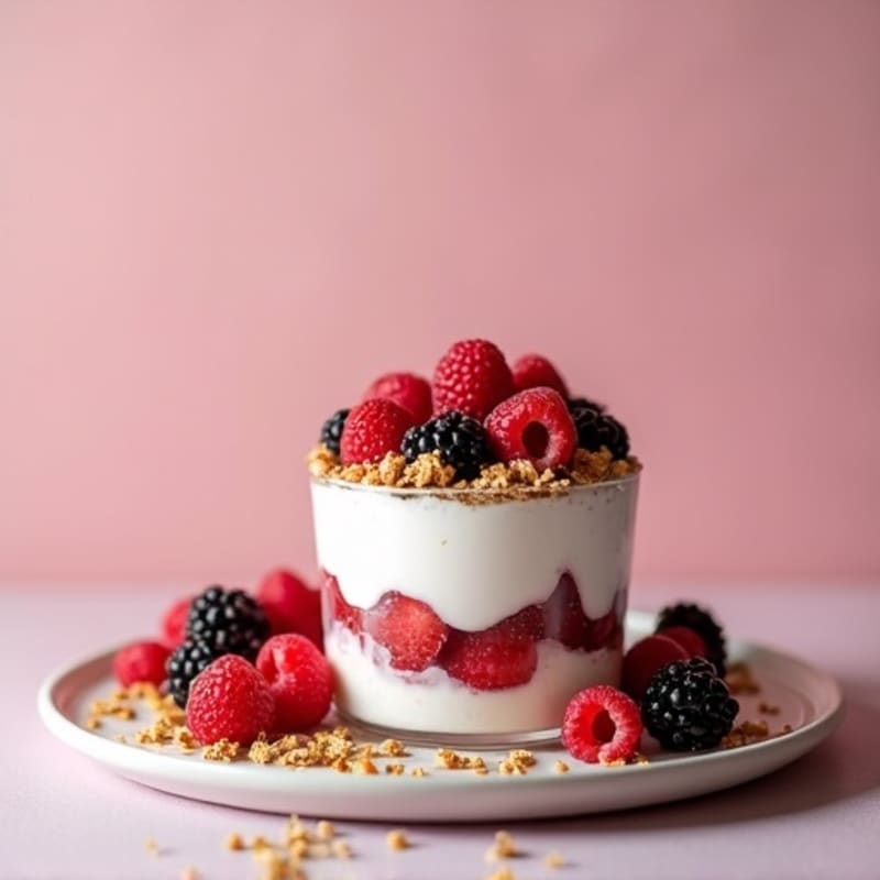 Creamy Greek Yogurt Parfait with Mixed Berries and Protein Crunch