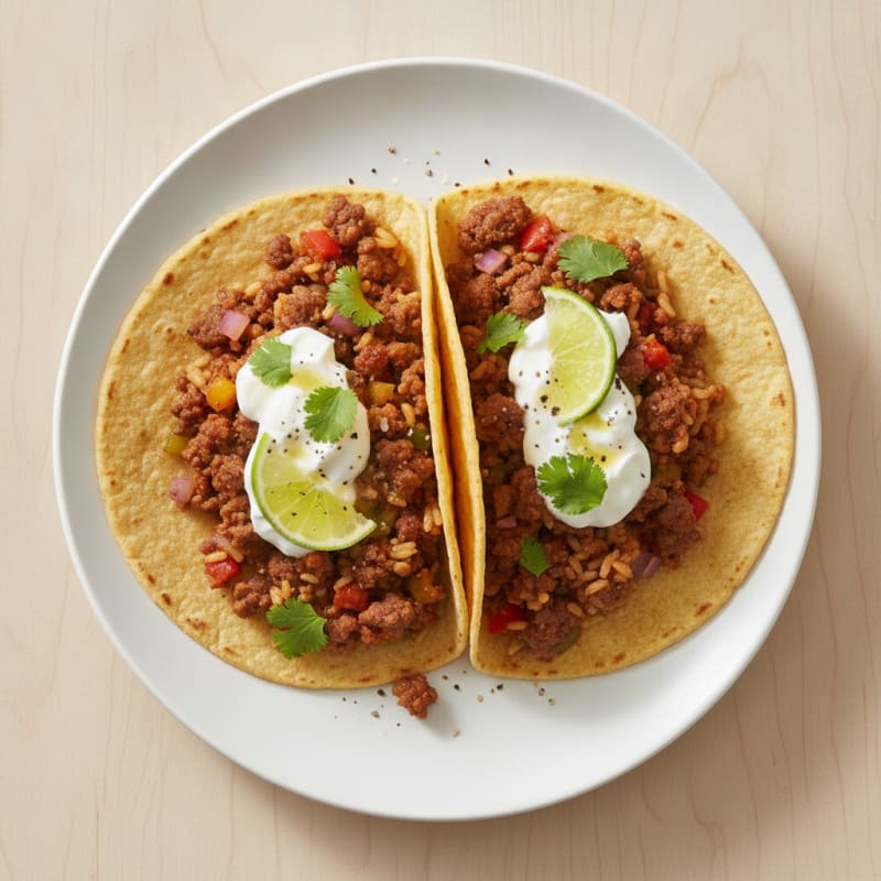 Ground Beef and Rice Tacos