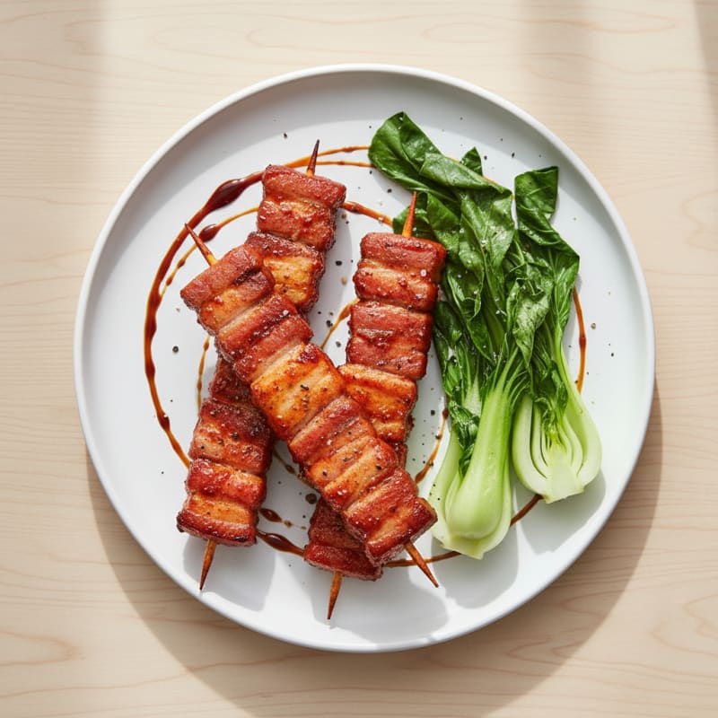 Spicy Gochujang Pork Belly Skewers
