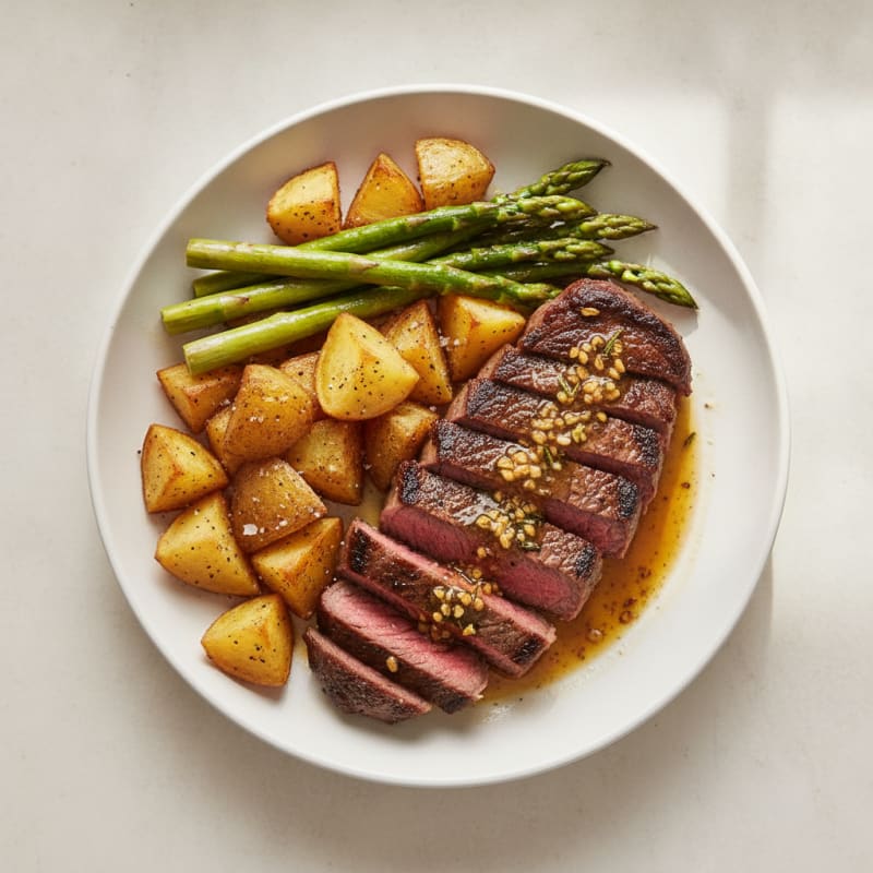 Garlic Herb Steak with Roasted Potatoes