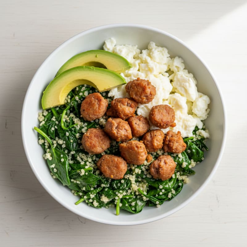 Egg White Power Bowl with Quinoa and Spinach