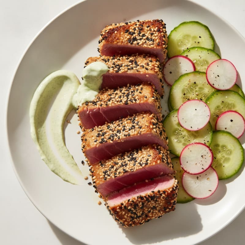 Pan-Seared Ahi Tuna with Wasabi Mayo